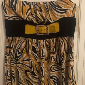 Strapless faux belt silky top XL/XXL